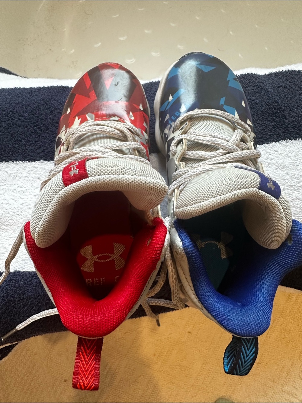 Under Armour Kids Red and Blue Baseball Cleats